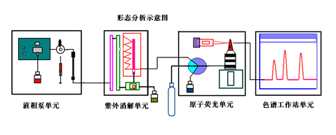 液相色譜原子熒光聯(lián)用儀工作原理示意圖